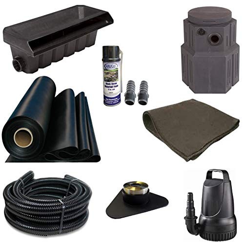 Patriot 10' x 20' Medium Pondless Waterfall Kit, Economy Basin Kit - Includes Pondbuilder Waterfall Box & Pump Canyon, 4,100 GPH Pump - PMDP8