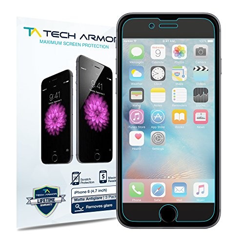 iPhone 6 Screen Protector, Tech Armor Matte Anti-Glare/Anti-Fingerprint Apple iPhone 6S / iPhone 6 (4.7-inch) Film Screen Protector [3-Pack]