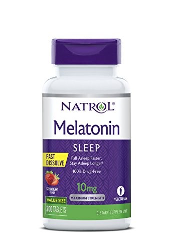 Natrol Melatonin Fast Dissolve Tablets, Strawberry Flavor, 10mg, 200Count