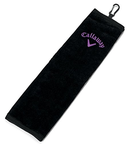 Callaway Golf 2018 Uptown Towel, Black/ Purple, 16" x 21"