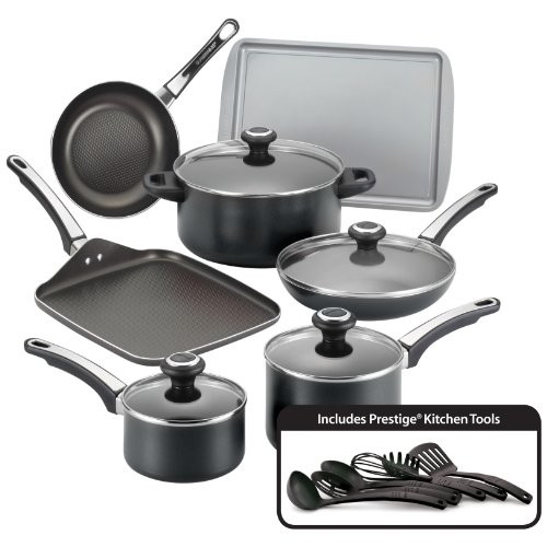 Farberware 21809 High Performance Nonstick Cookware Set, Black