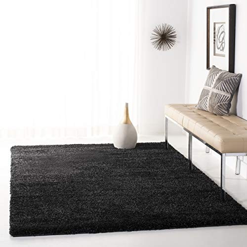 Safavieh California Premium Shag Collection SG151-9090 Black Area Rug (4' x 6')