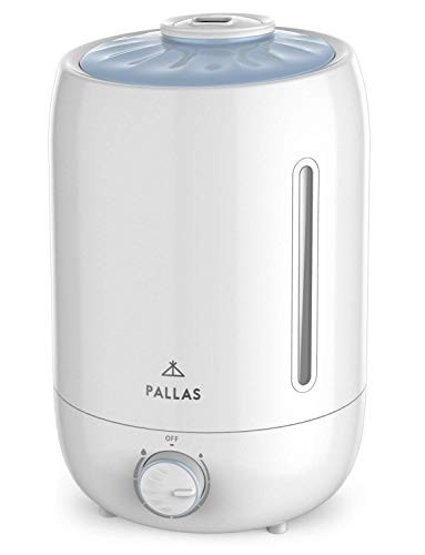 【Upgraded Model】Pallas Humidifier, Ultrasonic Cool Mist Humidifiers with 5L Water tank for Bedroom, Baby, Home, Adjustable Mist Knob 360 Rotatable Mist Outlet, Automatic Shut-Off - Lasts Up to 150 hrs