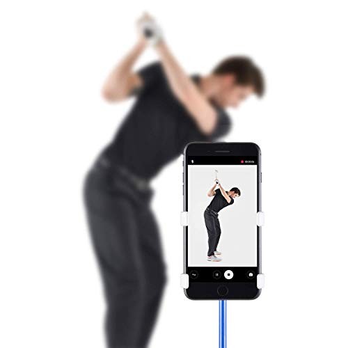 SelfieGolf Record Golf Swing - Cell Phone Clip Holder and Training Aid - Golf Accessories | Winner of The PGA Best Product | Works with Any Smart Phone, Quick Set Up (Snow White)