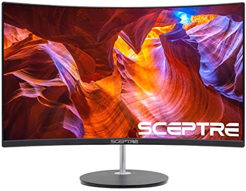 Sceptre 24" Curved LED Monitor Full HD 1080P HDMI VGA up to 75Hz Speakers, VESA Wall Mount Ready Metal Black 2019 (C248W-1920RN)