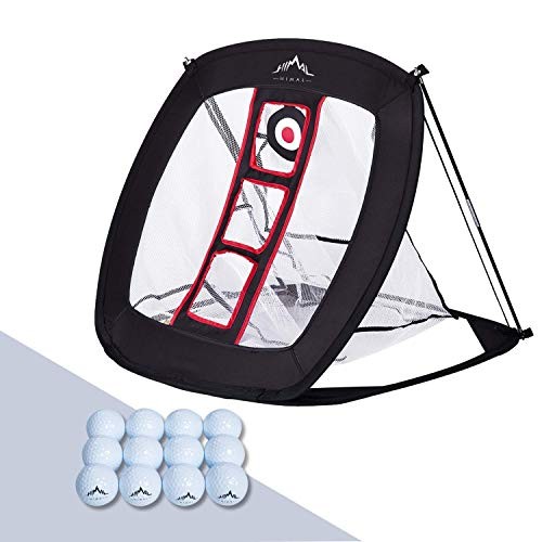 Himal Pop Up Golf Chipping Net Indoor Outdoor Collapsible Golf Accessories Golfing Target Net - for Accuracy and Swing Practice with 12 Training Balls