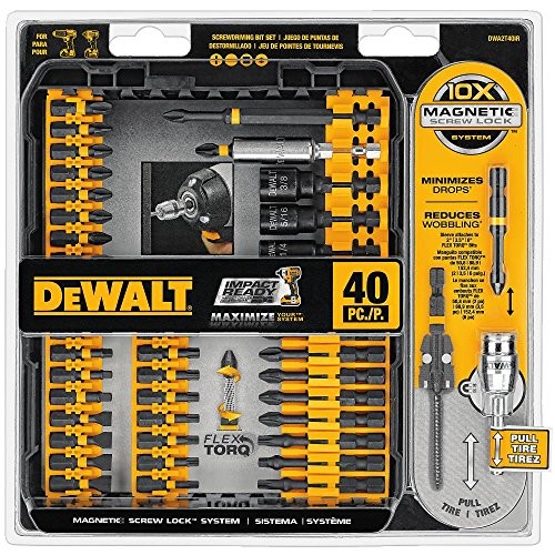 DEWALT Screwdriver Bit Set, Impact Ready, FlexTorq, 40-Piece (DWA2T40IR)