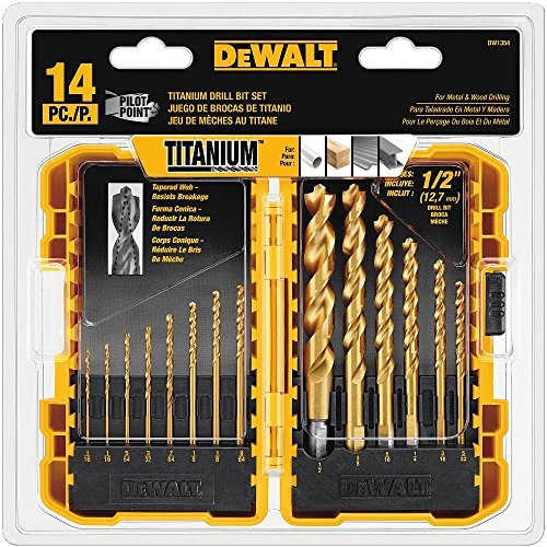 DEWALT Drill Bit Set, Titanium, 14-Piece (DW1354)