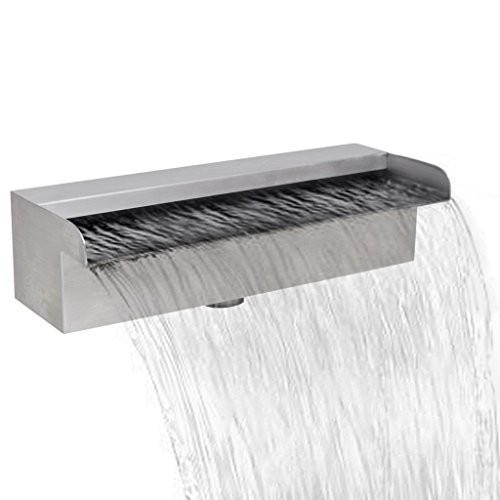 Festnight Pool Fountain Stainless Steel Waterfall Garden Outdoor Pool Fountain (11.8" x 4.5" x 3.1")