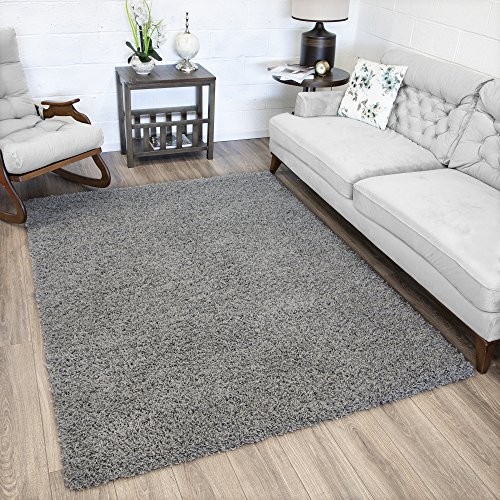 Ottomanson SHG2763-8X10 Collection shag Area Rug, 7'10" x 9'10", Gray