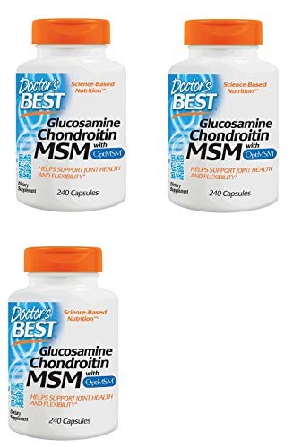 Doctor's Best, (3 Pack) Glucosamine Chondroitin MSM with OptiMSM, 240 Veggie Caps