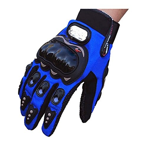 Evaliana Men's Motocross Cycling Motorcycle Motorbike Riding Racing Gloves Full Finger  Blue  Large