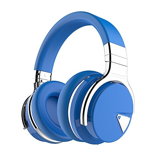 COWIN E7 Active Noise Cancelling Bluetooth Headphones with Microphone Wireless Headphones Over Ear, 30H Playtime for Travel/Work/TV/Computer/Cellphone - Blue