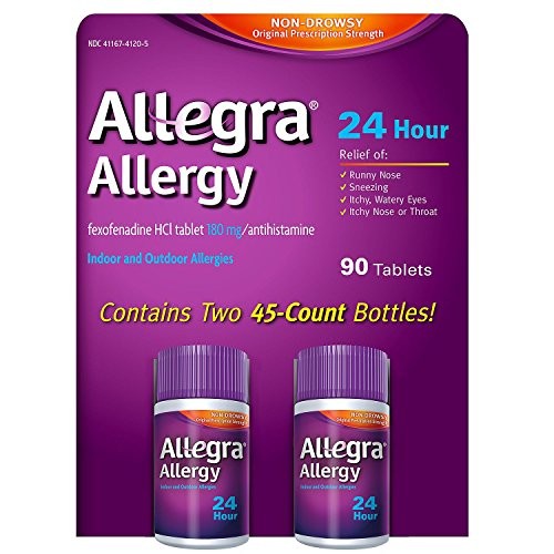 Allegra Adult 24 Hour Allergy Tablets, 180Mg, 1 Pack, 90 Count