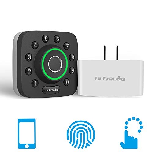 U-Bolt Pro Bluetooth Enabled Fingerprint and Keypad Smart Deadbolt + Bridge WiFi Adaptor | 6-in-1 Keyless Entry | Control Remotely Via Smartphone | Fingerprint ID | Anti-peep Code | Auto Unlock & Lock