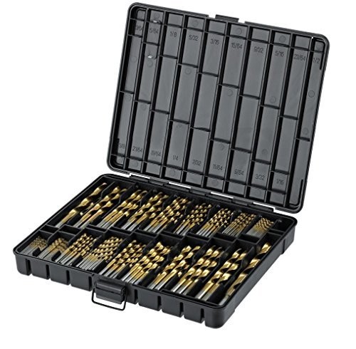 Titanium Drill Bit Set for Metal - 230pc Kit - Coated HSS - From 1/16" up to 1/2 Inch