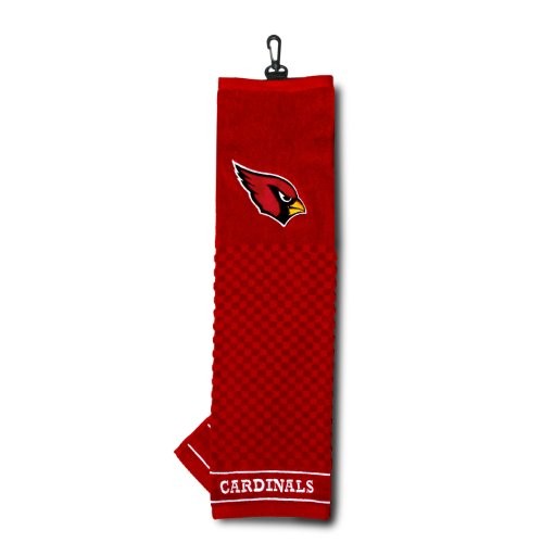 Team Golf NFL Arizona Cardinals Embroidered Golf Towel, Checkered Scrubber Design, Embroidered Logo