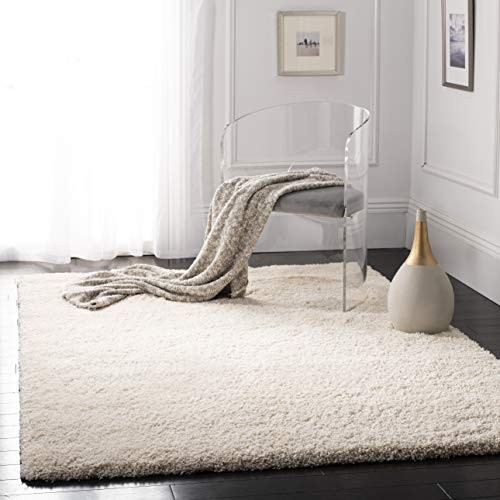 Safavieh California Premium Shag Collection SG151-1212 Ivory Square Area Rug (8'6" Square)