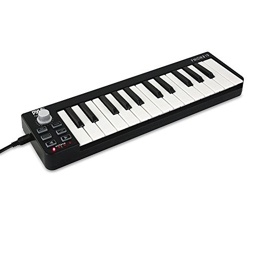 Pyle USB MIDI Keyboard Controller - Upgraded 25 Key Portable Audio Recording Workstation Equipment - Hardware Buttons Control any DAW Software for Computer Music Production - PMIDIKB10_0