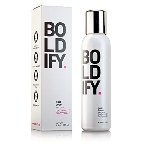 BOLDIFY 3X Biotin Hair Growth Serum - Get Thicker Hair Day One - Natural 3-in-1 Hair Regrowth Serum, Leave-In Conditioner & Blow Out Thermal Protectant for Thicker, Longer, Stronger Hair (4 Ounces)