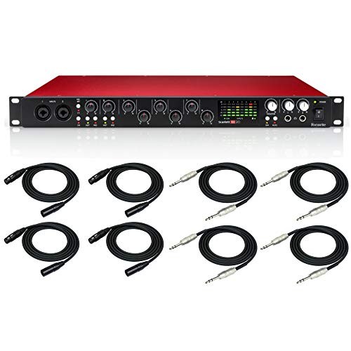 Focusrite Scarlett 18i20 USB Audio Interface with Pro Tools with 4 XLR Cables and 4 1/4" TRS Cables