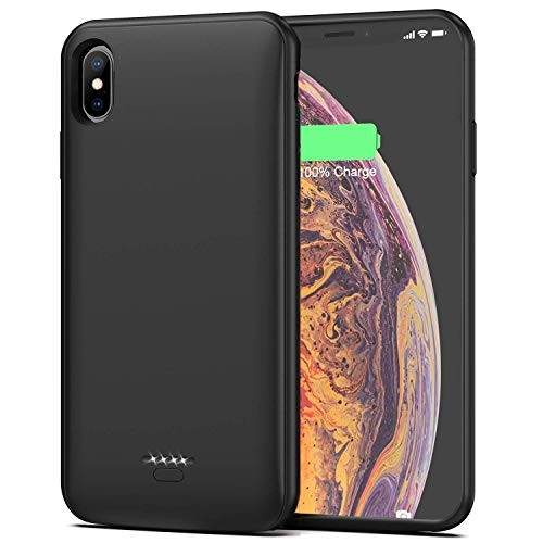 Battery Case for iPhone Xs MAX, 5000mAh Portable Protective Charging Case Extended Rechargeable Battery Pack for iPhone Xs MAX (6.5 inch) Charger Case-(Black)