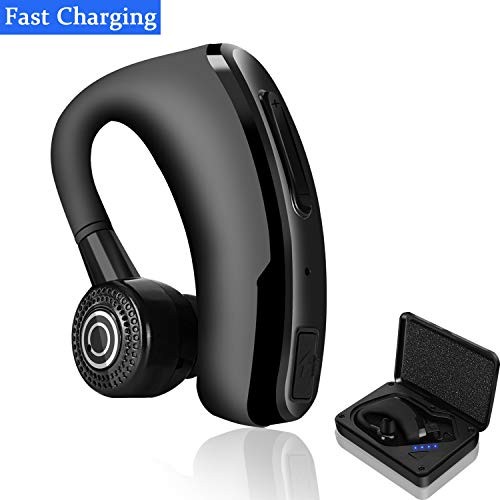 Bluetooth Headphones Wireless 4.2 Bluetooth Headset Ear Hooks with Quickly Charging Case Built-in Invisible Mic and Noise Canceling 12H Talktime Earphones for iPhone/Android More and Business/Driving