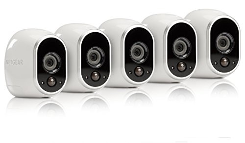 Arlo - Wireless Home Security Camera System | Night vision, Indoor/Outdoor, HD Video, Wall Mount | Cloud Storage Included | 5 camera kit (VMS3530-100NAR) - (Renewed)