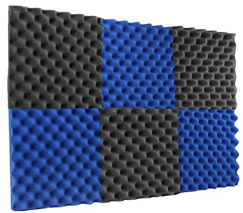 New Level 6 Pack - Ice Blue/Charcoal Acoustic Panels Studio Foam Egg Crate 2" X 12" X 12"