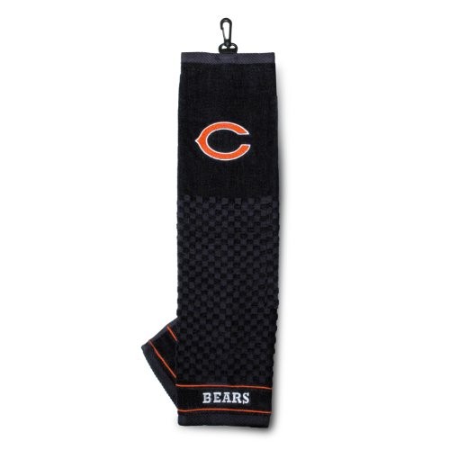 Team Golf NFL Chicago Bears Embroidered Golf Towel, Checkered Scrubber Design, Embroidered Logo