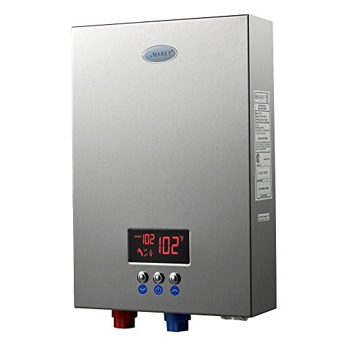 Marey ECO180 18kW 4.4 gpm 220V Self-Modulating Multiple Points Tankless Electric Water Heater for The Whole US Territory, Small, Silver