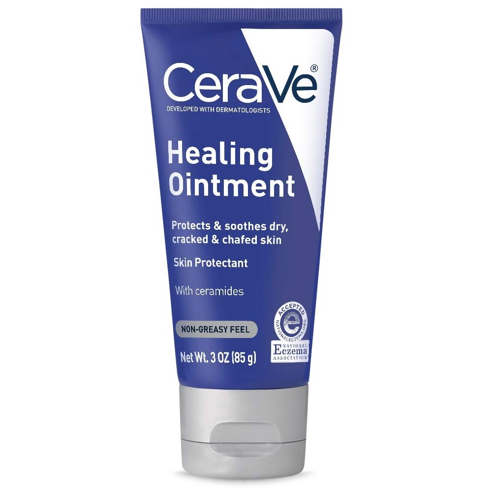 CeraVe Healing Ointment, Moisturizing Petrolatum Skin Protectant for Dry Skin with Hyaluronic Acid and Ceramides, Lanolin Free & Fragrance Free, 3 Ounce 