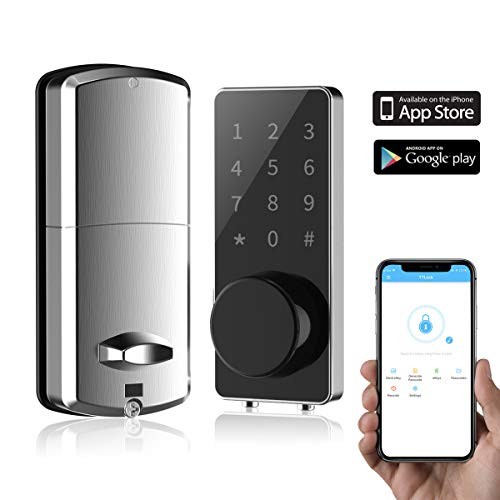 Smart Lock Front Door, Keyless Entry Door Lock Deadbolt, Digital Electronic Bluetooth Door Lock with Keypad Auto Lock for Home Hotel Apartment Office