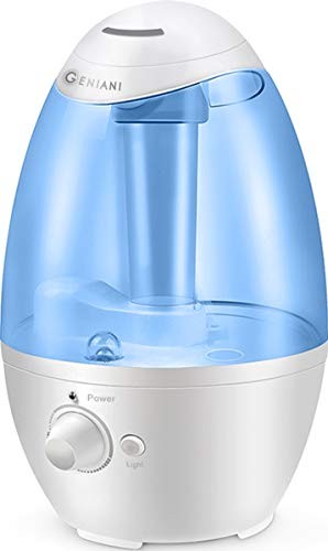 Ultrasonic Cool Mist Humidifier - Best Air Humidifiers for Bedroom/Living Room/Baby with Night Light - Whole House Solution - Large 3L Water Tank - Auto Shut Off and Filter-Free - 2 YEAR WARRANTY (3L)