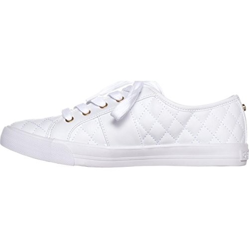 G By Guess Womens backer2 Leather Low Top Zipper Fashion, White, Size 7.0