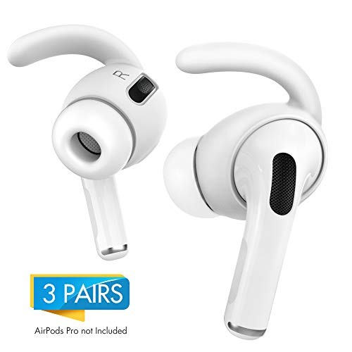 AhaStyle AirPods Pro Ear Hooks【Added Carrying Case】 Anti-Slip Ear Covers Accessories【Not Fit in The Charging Case】 Compatible with Apple AirPods Pro (White)