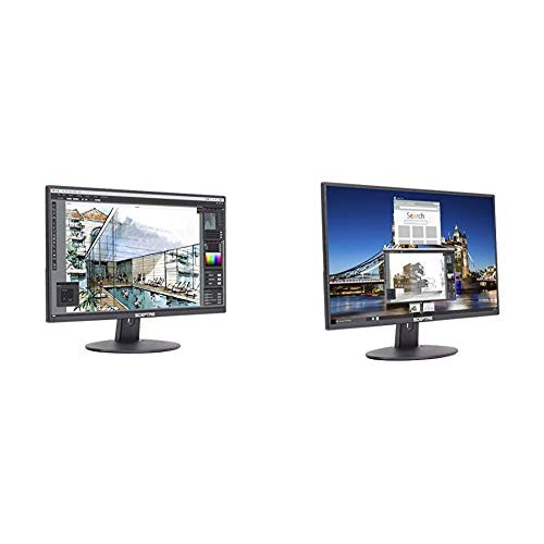 Sceptre E205W-1600 2020 20" 75Hz Ultra Thin LED Monitor HDMI VGA Build-in Speakers, Metal Black & E205W-16003R 20" 75Hz Ultra Thin LED Monitor 2X HDMI VGA Built-in Speakers, Metallic Black 2018