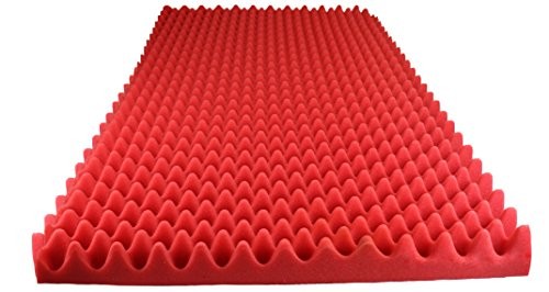 Foamily Red Acoustic Foam Egg Crate Panel Studio Foam Wall Panel 48" X 24" X 2.5" (1 Pack)