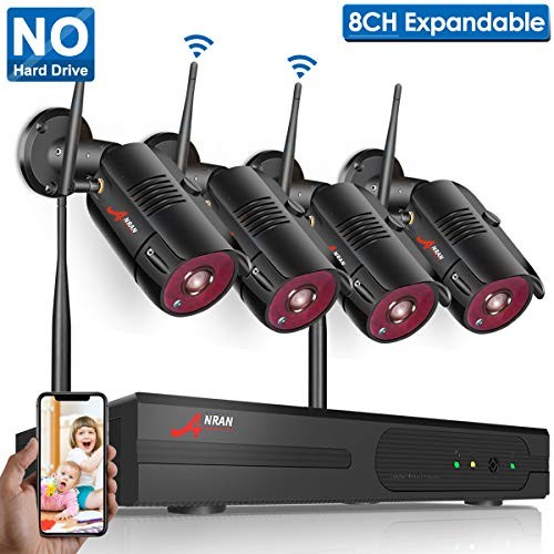 【2019 New】Wireless Security Camera System, ANRAN 8CH 1080P NVR 4pcs 960P Indoor/Outdoor Waterproof WiFi Surveillance IP Cameras with Night Vision, Motion Detection, Remote Monitoring NO Hard Drive