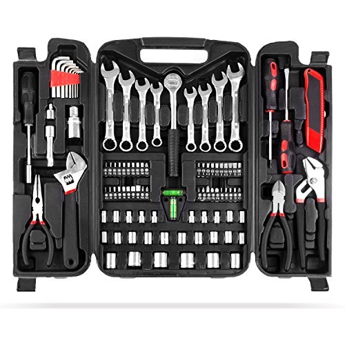 MVPOWER 95 Piece Home Mechanics Repair Tool Kit,General Household Hand Tool Set Wrench Set with Plastic Toolbox Storage Case