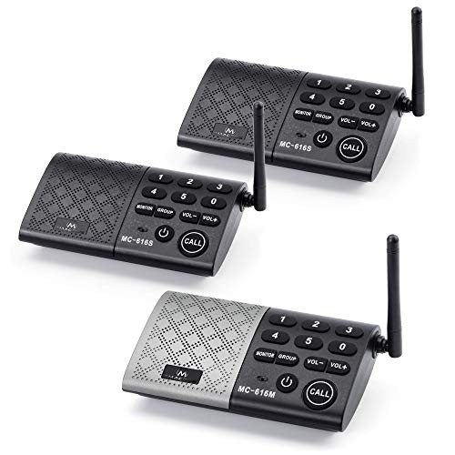 Portable Wireless Intercom System Real-time Two-Way Communication and Monitor 1000 feet Long Range DECT_6.0 Intercom System for Home and Office