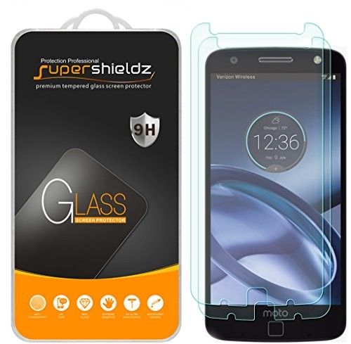 [2-Pack] Supershieldz for Motorola Moto Z/Moto Z Droid Tempered Glass Screen Protector, Anti-Scratch, Anti-Fingerprint, Bubble Free, Lifetime Replacement