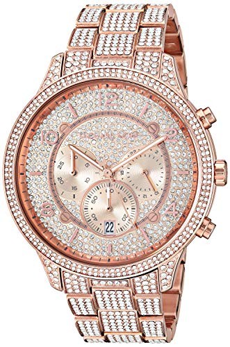 Michael Kors Women's Runway Quartz Watch with Stainless-Steel-Plated Strap, Rose Gold, 20 (Model: MK6635)