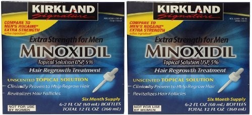 Minoxidil for Men 5% Extra Strength Hair Regrowth for Men, 12 Month Supply by Kirkland Signature