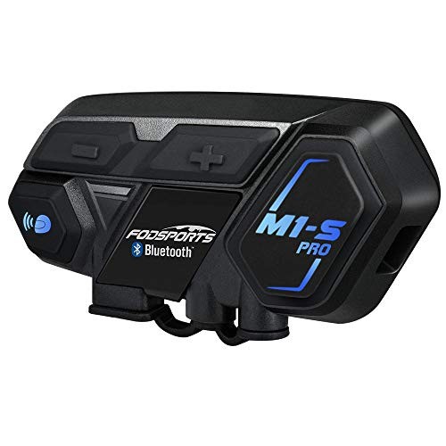 Motorcycle Bluetooth Intercom, Fodsports M1S Pro 2000m 8 Riders Group Motorbike Helmet Communication System Headset Universal Wireless Interphone (Waterproof/Handsfree/Stereo Music/GPS/2 Mic)