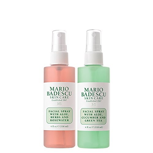 Mario Badescu Facial Spray with Rosewater & Facial Spray with Green Tea Duo, 4 oz.