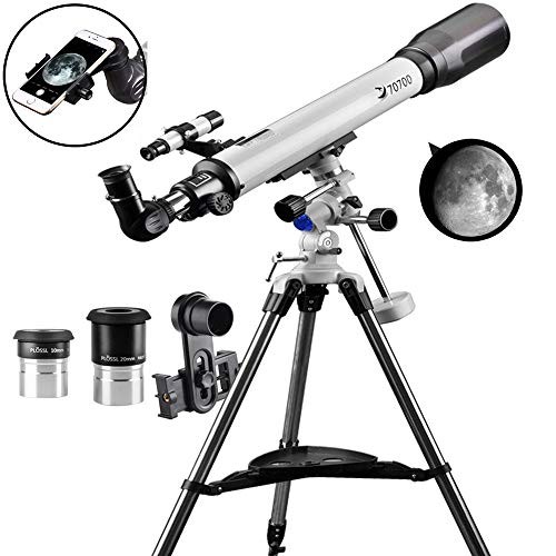 Telescope 70EQ Refractor Telescope Scope - 70mm Aperture and 700mm Focal Length, Multi-Layer Green Film, with Digiscoping Adapter for Photography