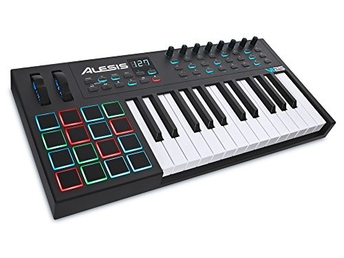 Alesis VI25 | 25-Key USB MIDI Keyboard Controller with 16 Pads, 16 Assignable Knobs, 48 Buttons and 5-Pin MIDI Out Plus Production Software Included