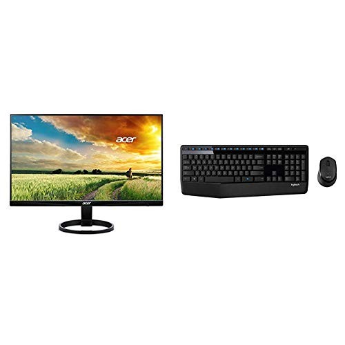 Acer R240HY bidx 23.8-Inch IPS HDMI DVI VGA (1920 x 1080) Widescreen Monitor Bundle with Logitech MK345 Wireless Combo â€" Full-Sized Keyboard with Palm Rest and Comfortable Right-Handed Mouse