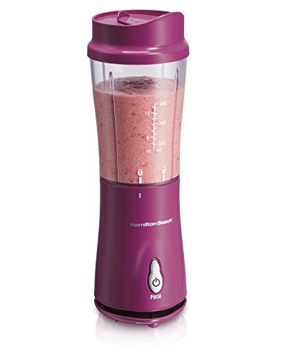 Hamilton Beach Personal Smoothie Blender with 14 oz Travel Cup and Lid, Raspberry 51131